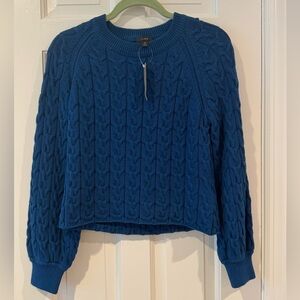 J. Crew Blue Cable Knit Sweater NWT